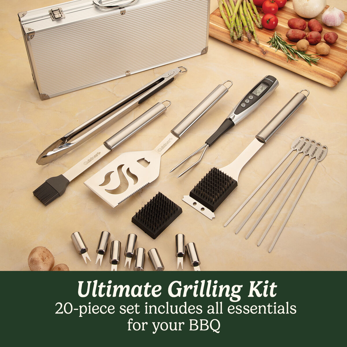 Cuisinart クイジナート20点　Deluxe グリルセット BBQ 20 Piece Deluxe Stainless-Steel Grill Tool Set | CGS5020EU | Cuisinart