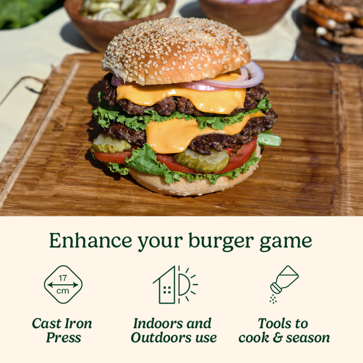 Cuisinart Cast Iron Burger Press Kit 17cm