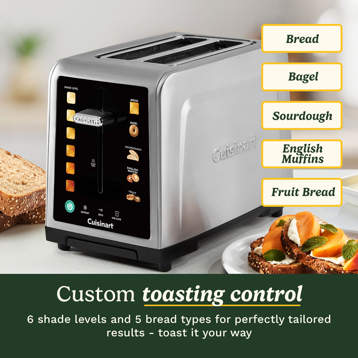 Cuisinart SimpliTouch XL Colour Touchscreen 2-Slice Toaster