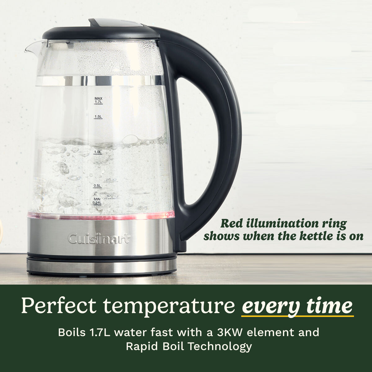 Cuisinart 1.7L Glass Kettle with Variable Temperature Control
