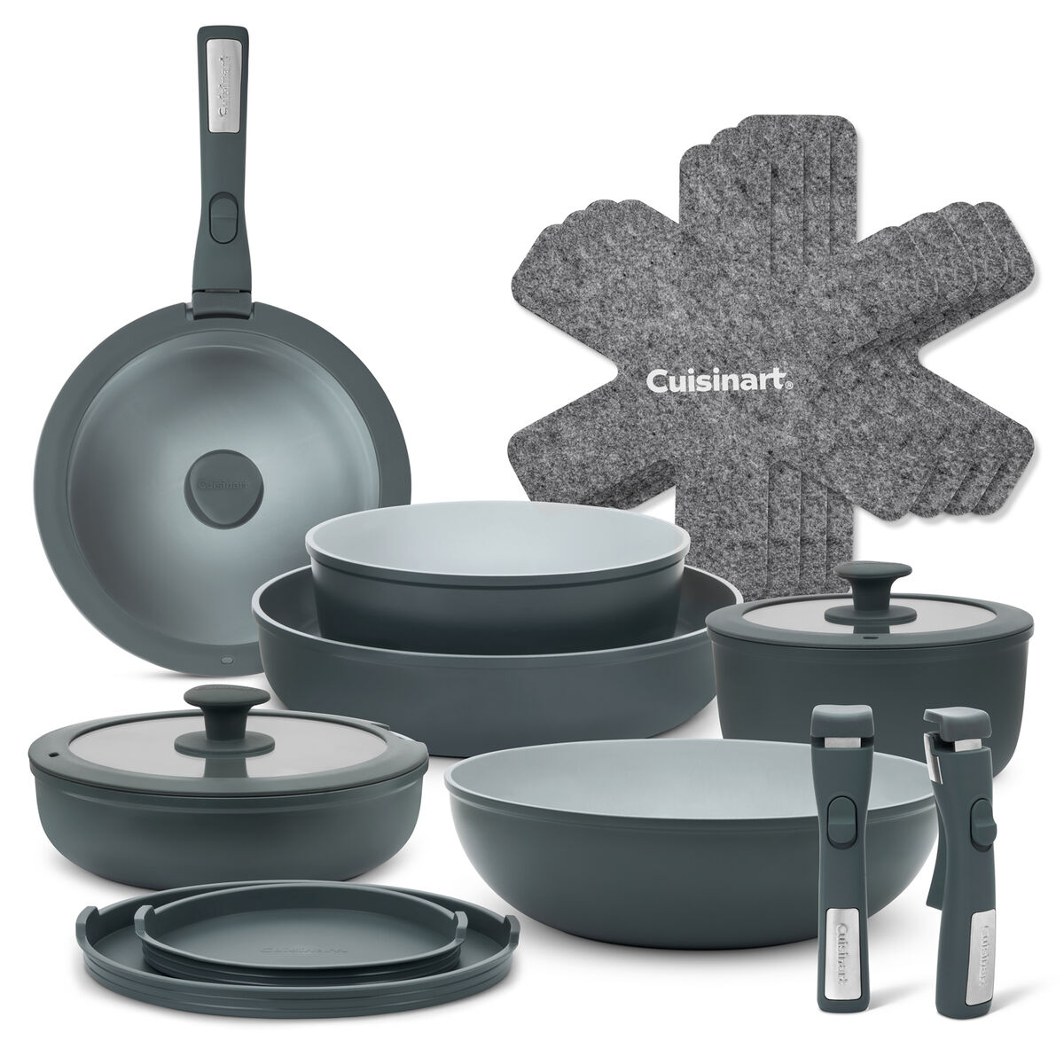 Cuisinart ClickSmart 18pcs Non-Stick Detachable Handle Cookware, , large 1