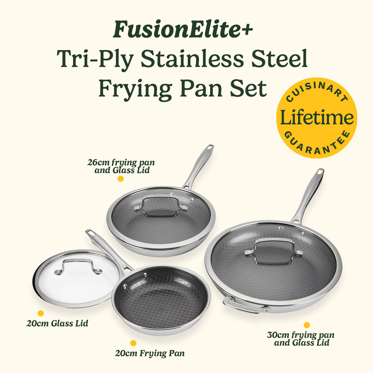 Cuisinart FusionElite+ Tri-Ply Stainless Steel Frying Pan Set, , large 9