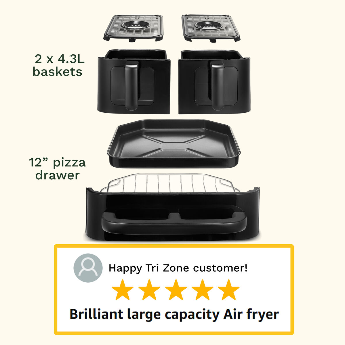 Cuisinart Tri Zone 13.6L Air Fryer & Oven, , large 4