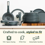 Cuisinart ClickSmart 18pcs Non-Stick Detachable Handle Cookware, , small 2