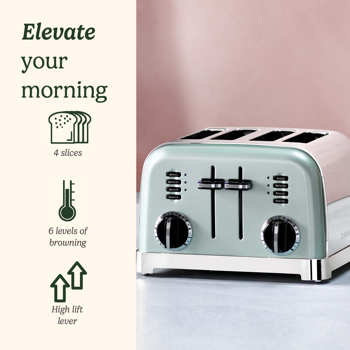 Slice Toaster Light Pistachio CPT180GU Cuisinart