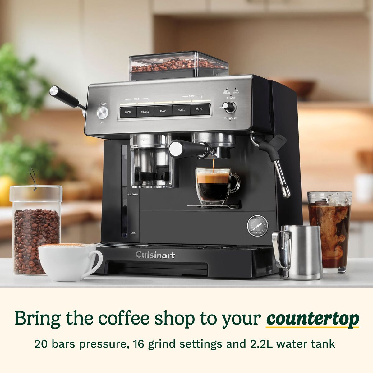 Cuisinart Grind, Tamp and Brew Espresso Machine