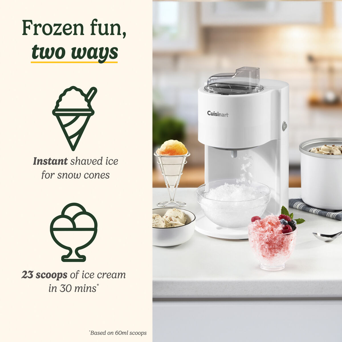 Cuisinart Cool Combo Snow Cone & Ice Cream Maker 1.4L, , large 2