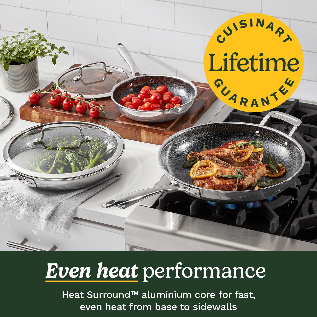 Cuisinart FusionElite+ Tri-Ply Stainless Steel Frying Pan Set, , large 5