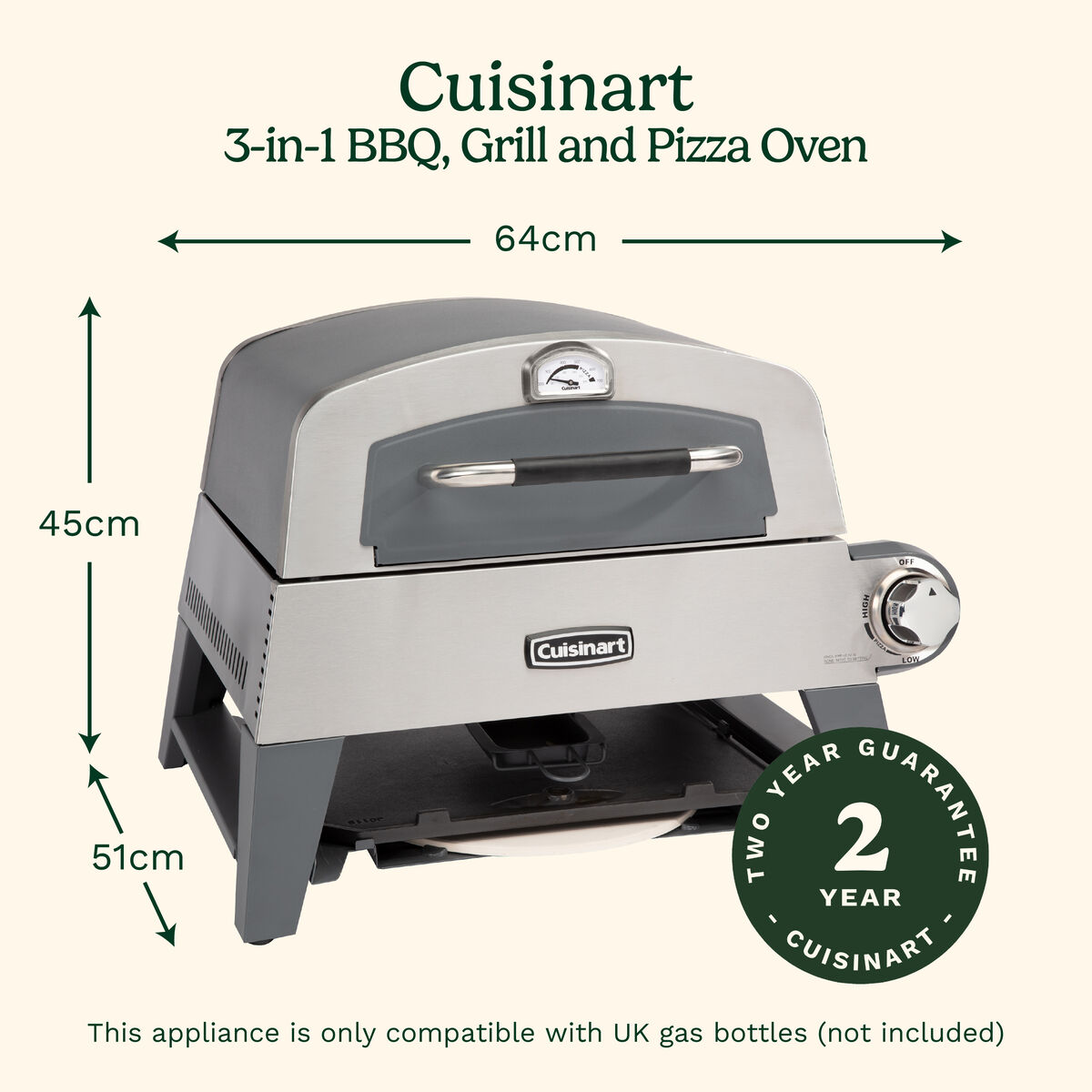 Cuisinart 3-in-1 BBQ, Grill and Pizza Oven