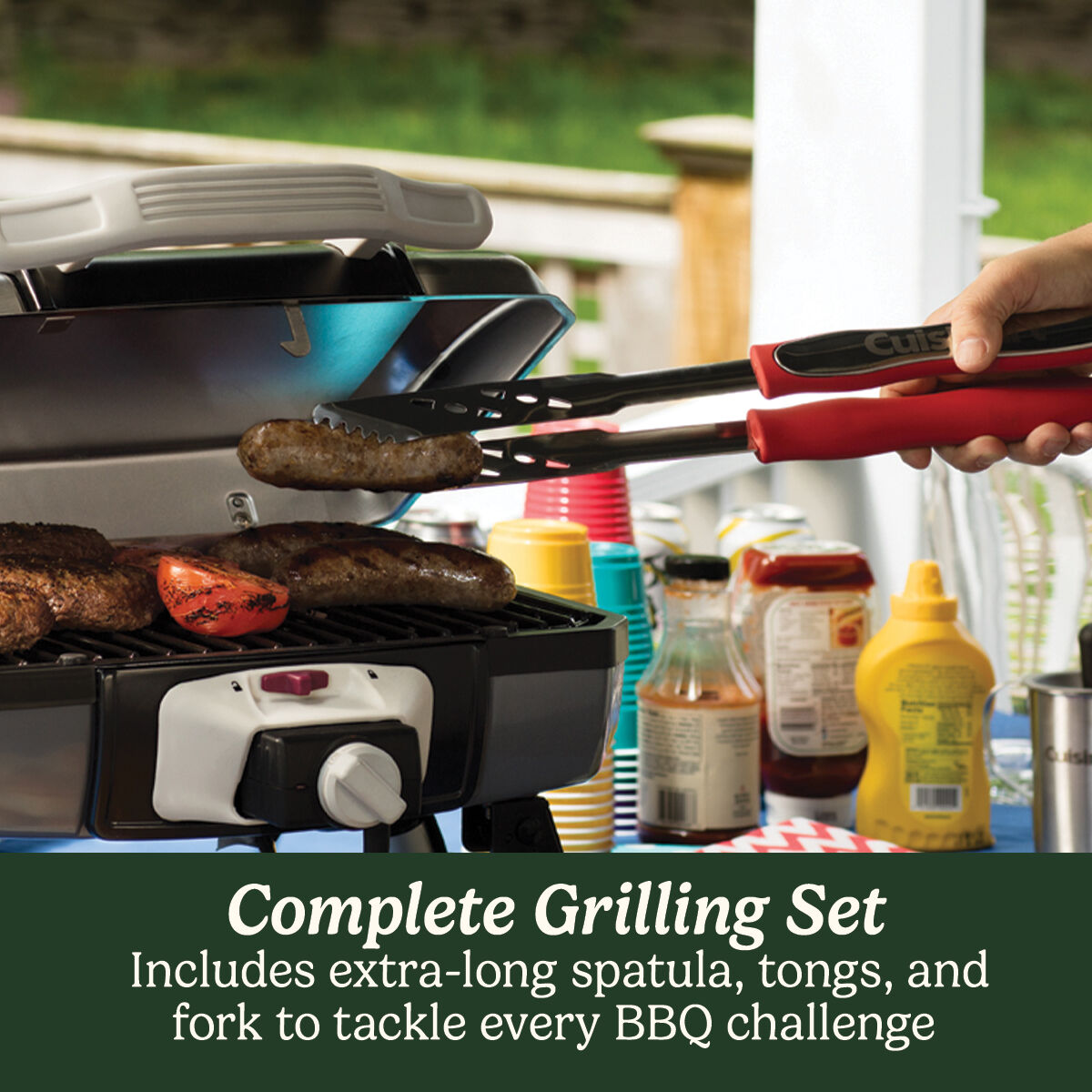 Cuisinart 3 Piece Grilling Tool Set, Black, large 3