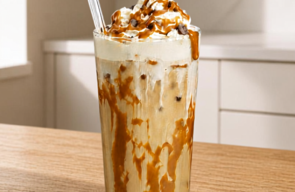 Caramel Frappe with Sweet Cream