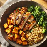 BBQ-Marinated Chicken Thighs with Sweet Potato, Broccoli and Quinoa-1