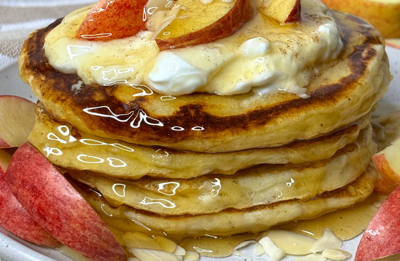 Apple & Almond Pancakes with Cinnamon