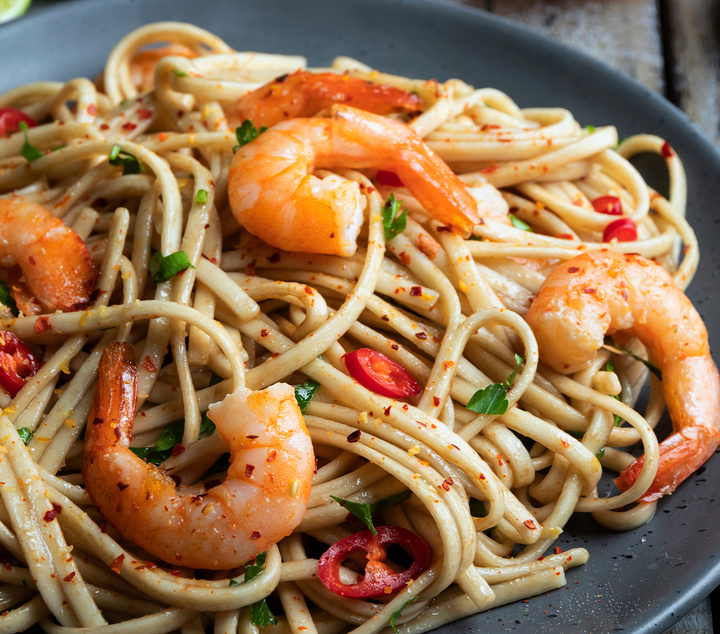 Five Spice Prawns with Garlic and Spring Onions