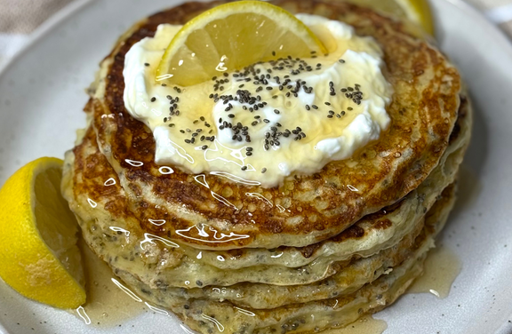 Chia & Lemon Pancakes with Ricotta