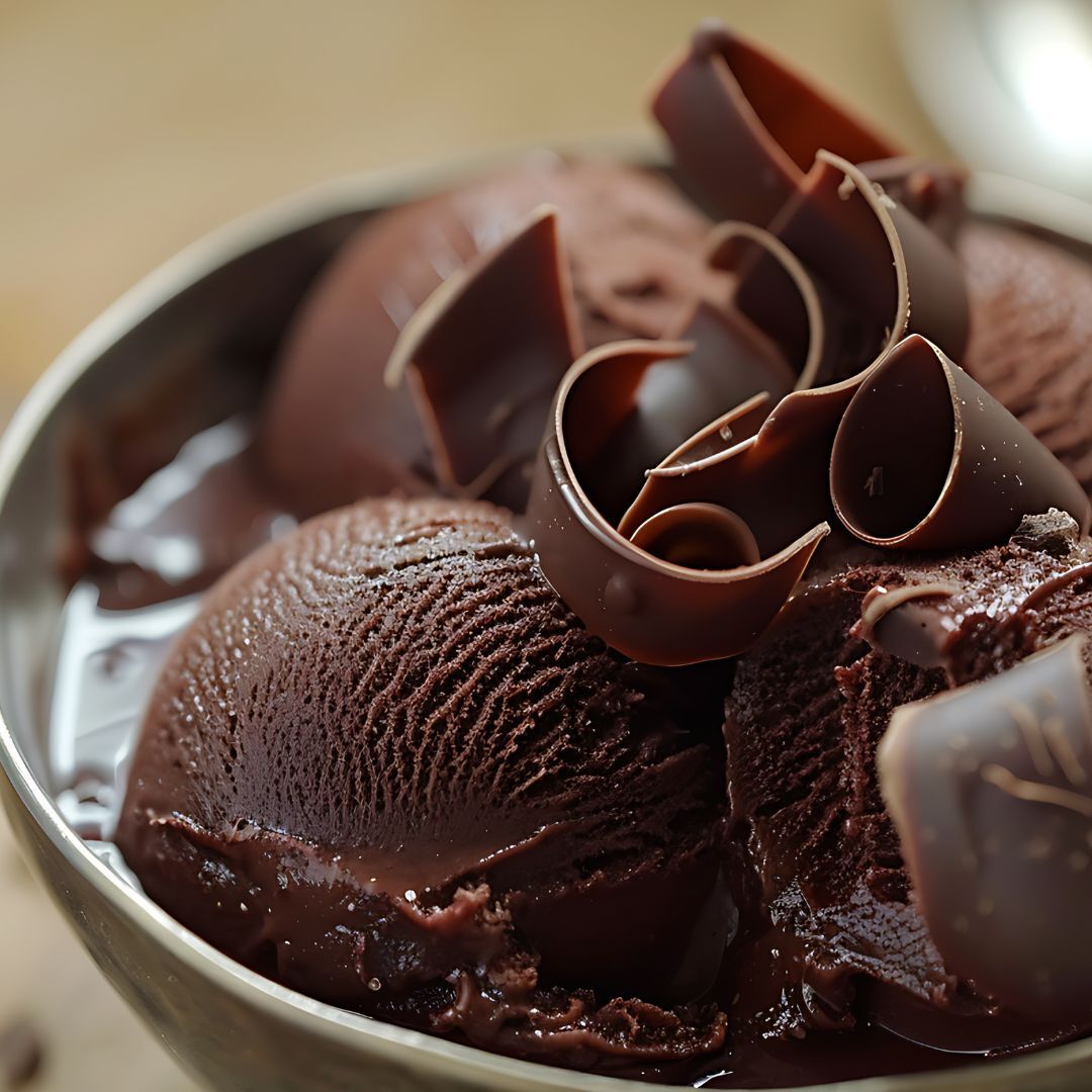 Homemade chocolate ice cream cuisinart top