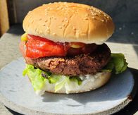Tempeh-Black Bean-Veggie-Burgers
