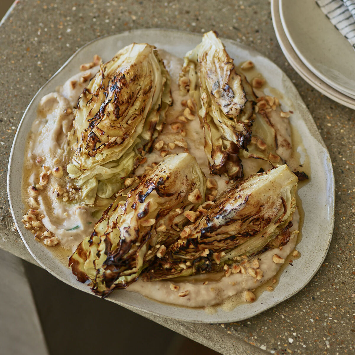 Hispi Cabbage with Bean Purée-1