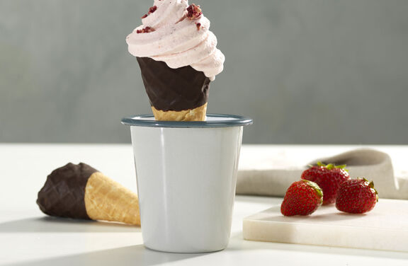 Fresh Strawberry Soft Serve Ice Cream