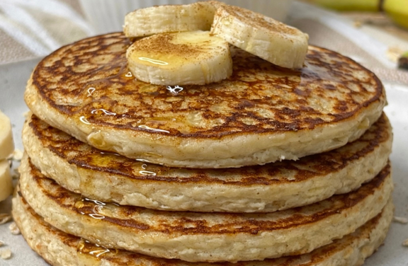 Banana & Oat Pancakes with Greek Yoghurt