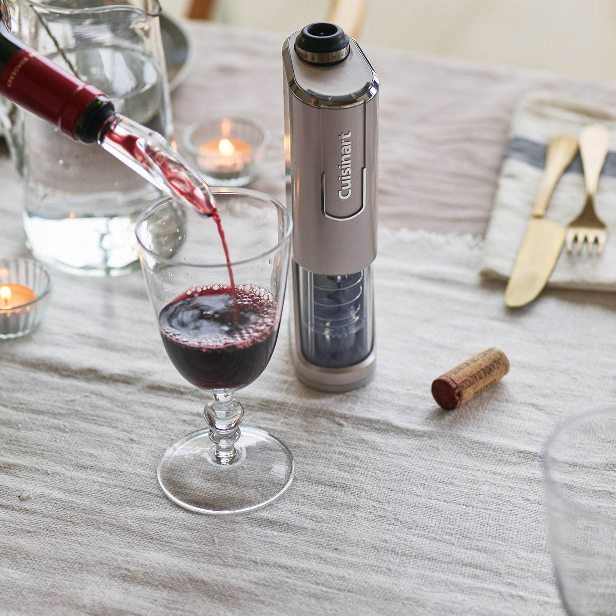 L 1.96 W Gray/Black Cuisinart RWO-100 EvolutionX Cordless 4-in-1 Rechargeable Wine Bottle Opener H x 8.14 x 3.5 