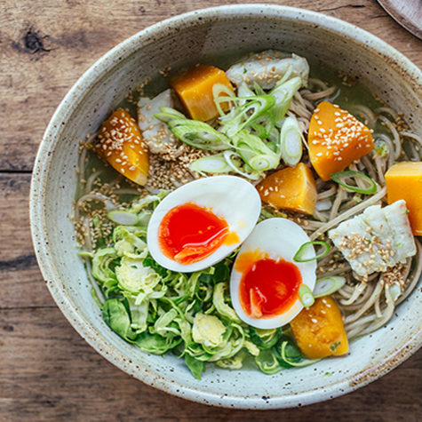 Hake, Brussels Sprout & Squash Ramen