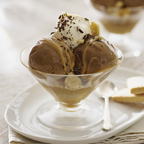 Double Espresso Gelato with Chantilly Cream, Bitter Chocolate & Shortbread