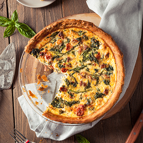 Spinach, Tomato & Feta Quiche