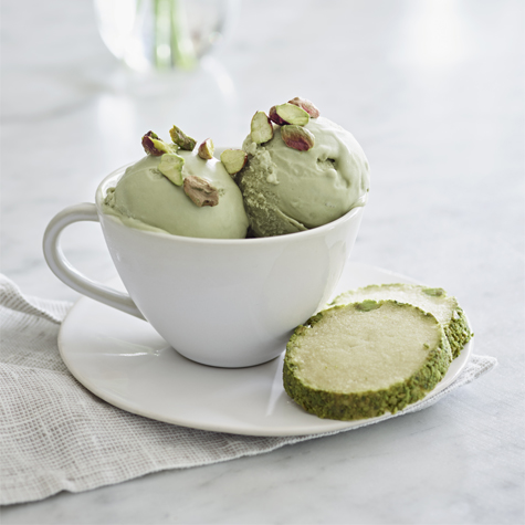 Pistachio Ice Cream with Shortbread