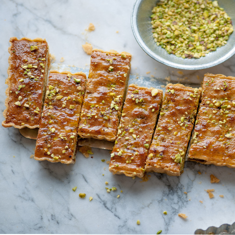 Pistachio, Frangipane and Apricot Tart