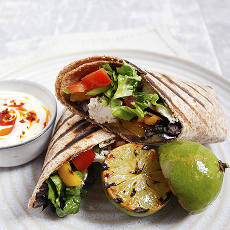 Chicken & Blackbean Burritos with Feta & Salsa