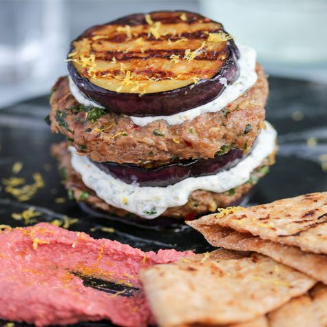 Spiced Lamb & Aubergine Burgers